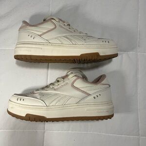 Reebok Off-White and Brown Sneakers